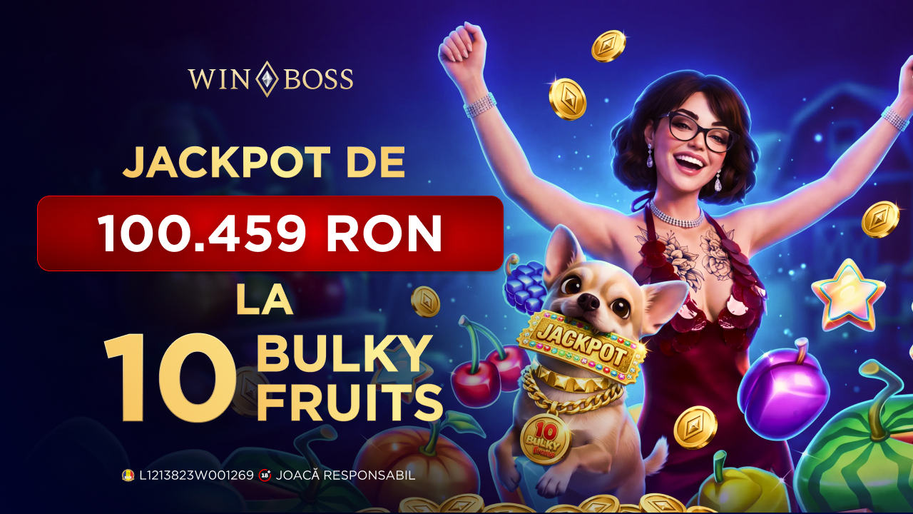 Jackpot câștigat la slotul 10 Bulky Fruits pe Winboss Casino