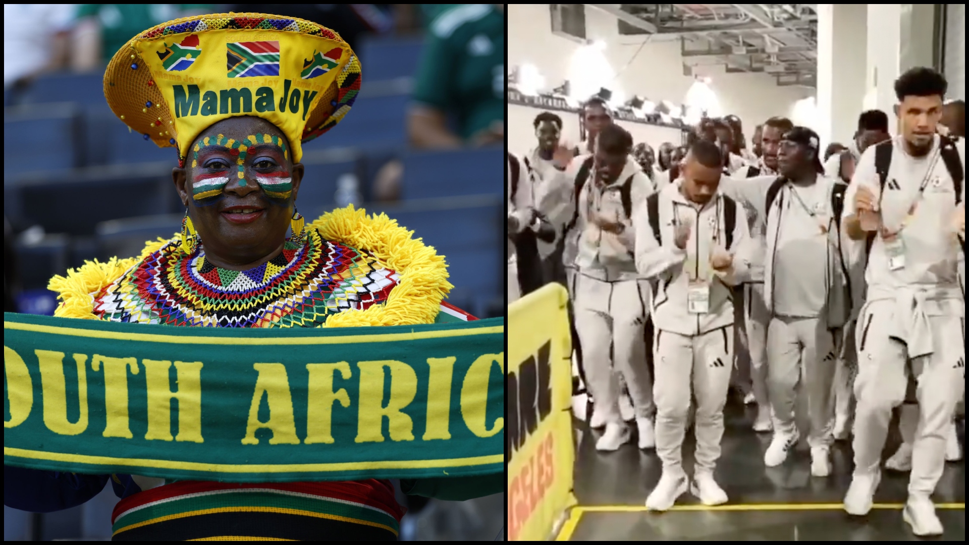 Jucătorii Africii de Sud dansează la sosirea pe stadion înainte de meciul cu Canada la Cupa Mondială 2026