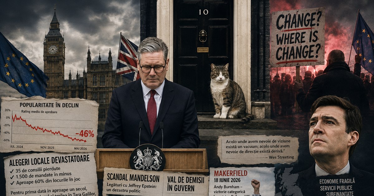 Keir Starmer anunță demisia la Downing Street, vizibil emoționat, în fața reședinței oficiale