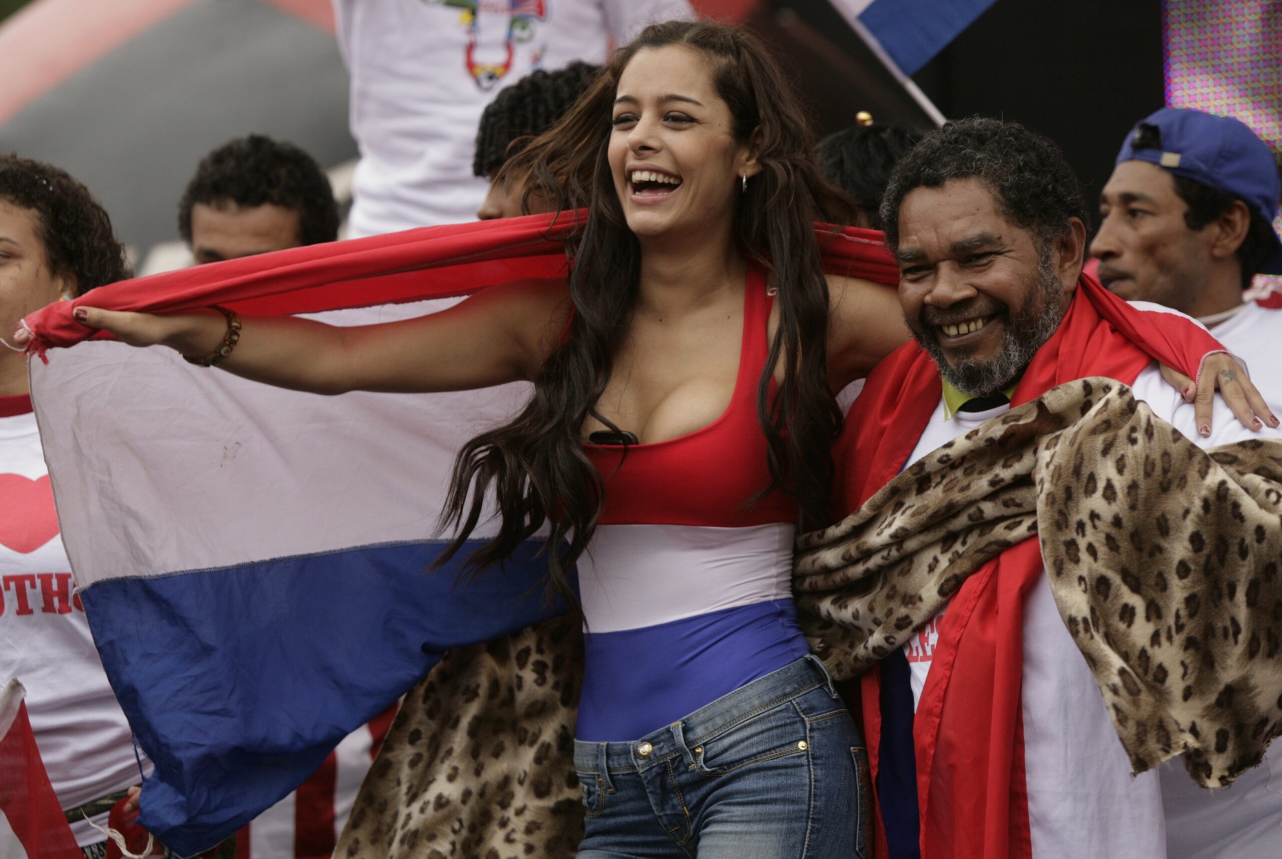 Larissa Riquelme, model paraguayan, în prezent jurnalistă acreditată la Cupa Mondială 2026