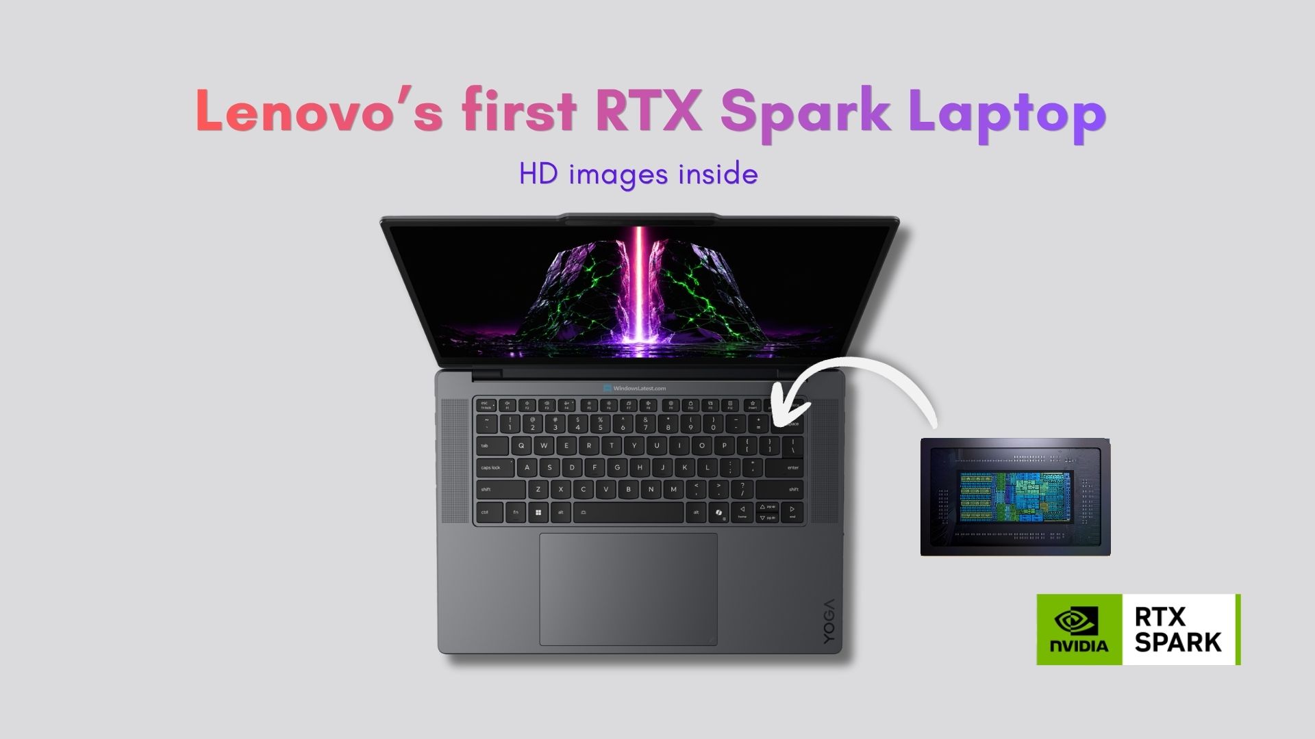 Lenovo Yoga Pro 9n laptop cu NVIDIA RTX Spark