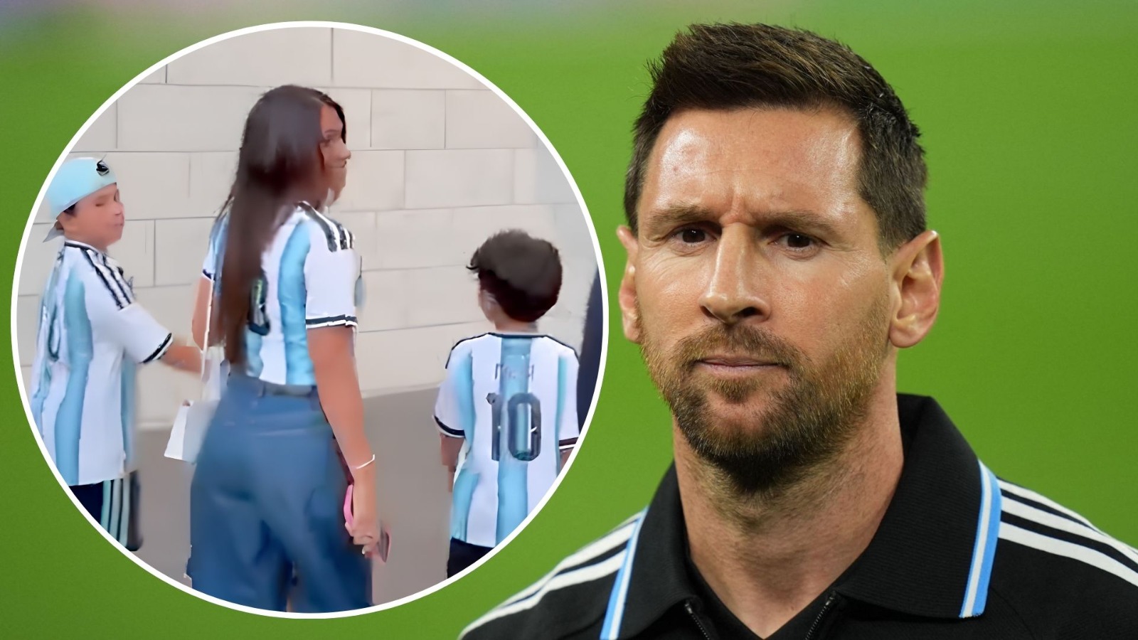 Lionel Messi cu familia la stadionul din Dallas