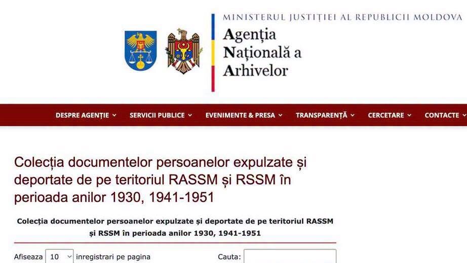 Documente de arhivă cu liste de deportați din RSS Moldovenească