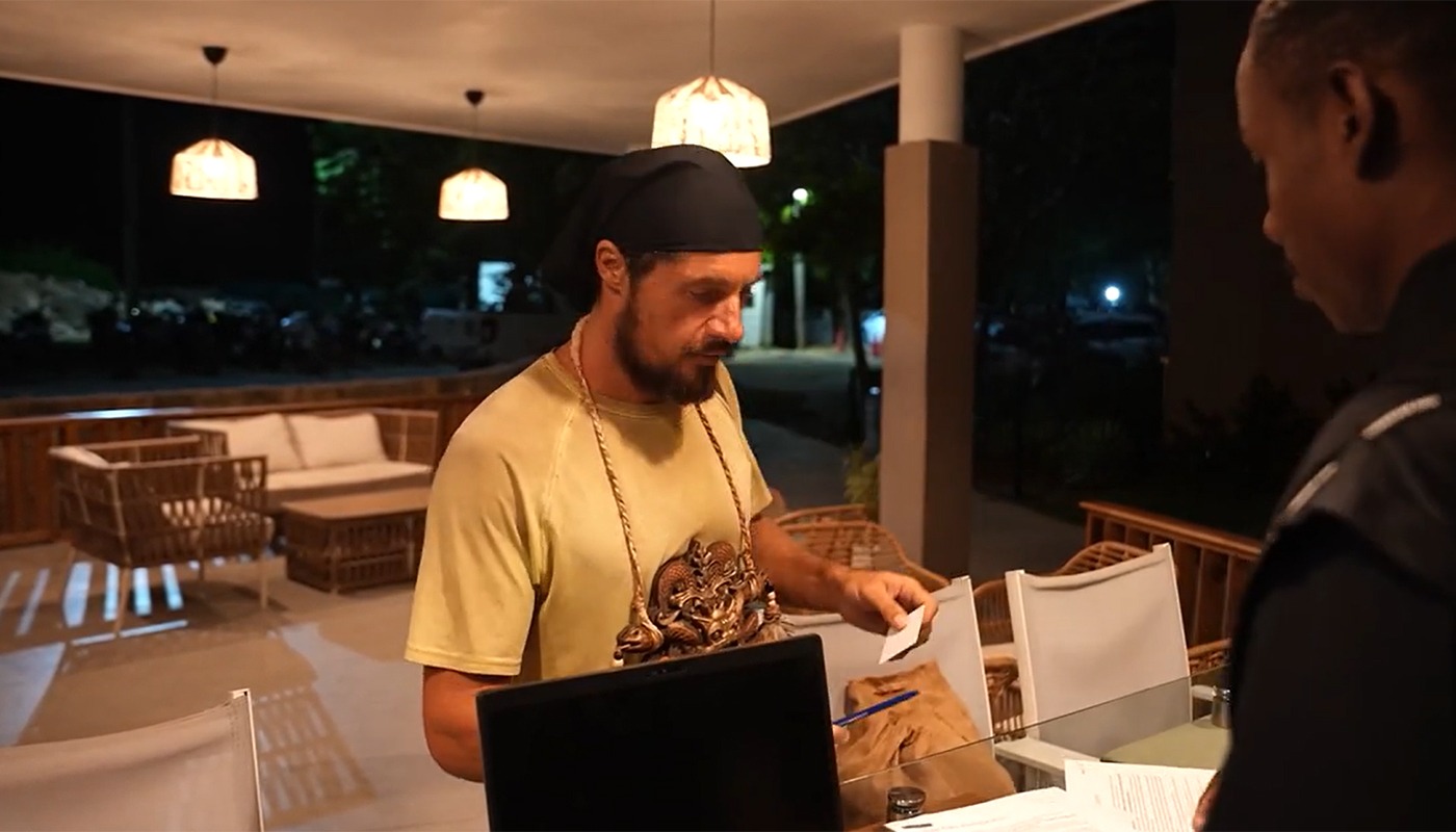 Lucian Popa la recepția hotelului din Republica Dominicană