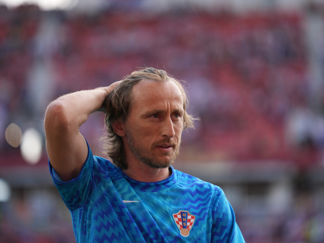 Luka Modric sărbătorind al 200-lea meci pentru Croația
