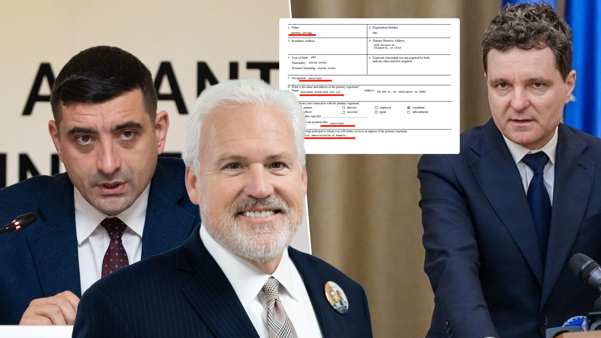 Matthew Schlapp, apropiat al lui Trump și susținător al lui George Simion, apare în contractul de lobby al lui Nicușor Dan