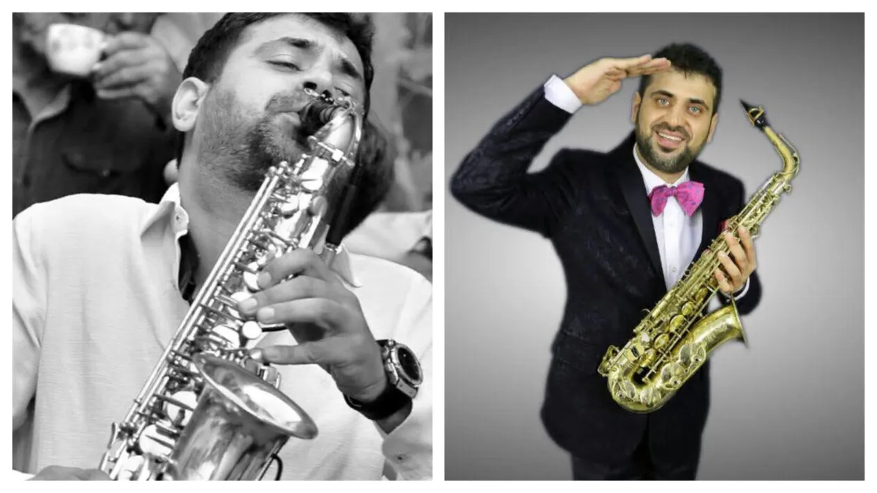 Saxofonistul Memiş Selciuc în timpul unui concert