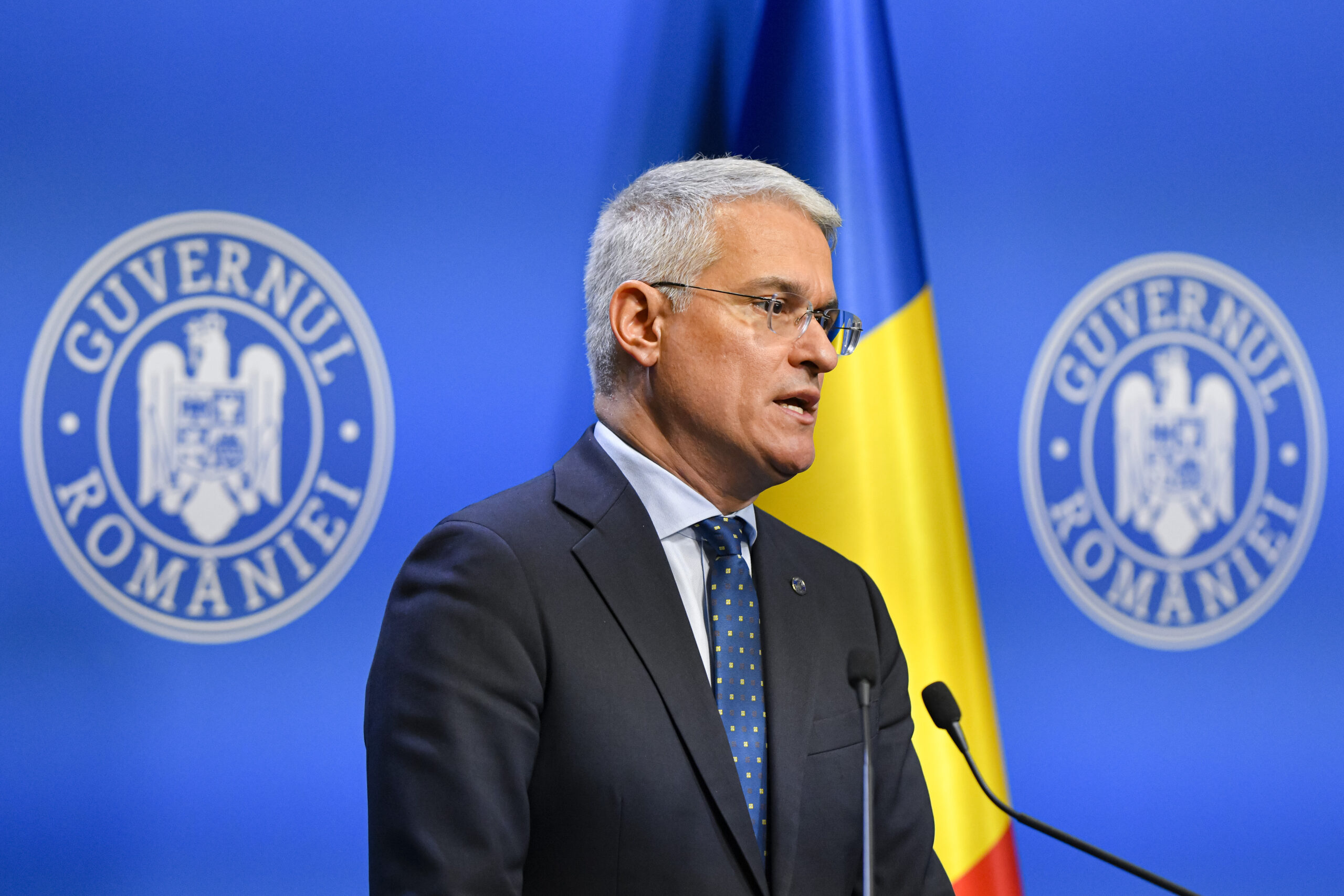 Dragoș Pîslaru, ministrul interimar al Muncii, într-o conferință de presă