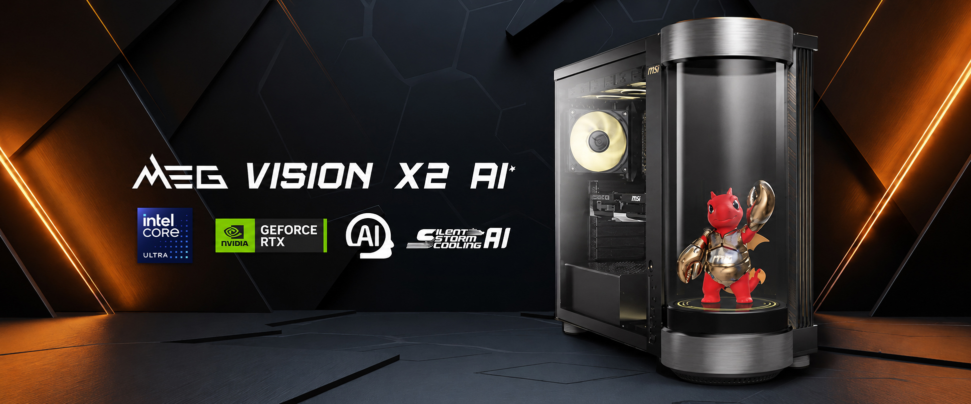 MSI MEG Vision X2 AI+ desktop gaming cu AI Holostage