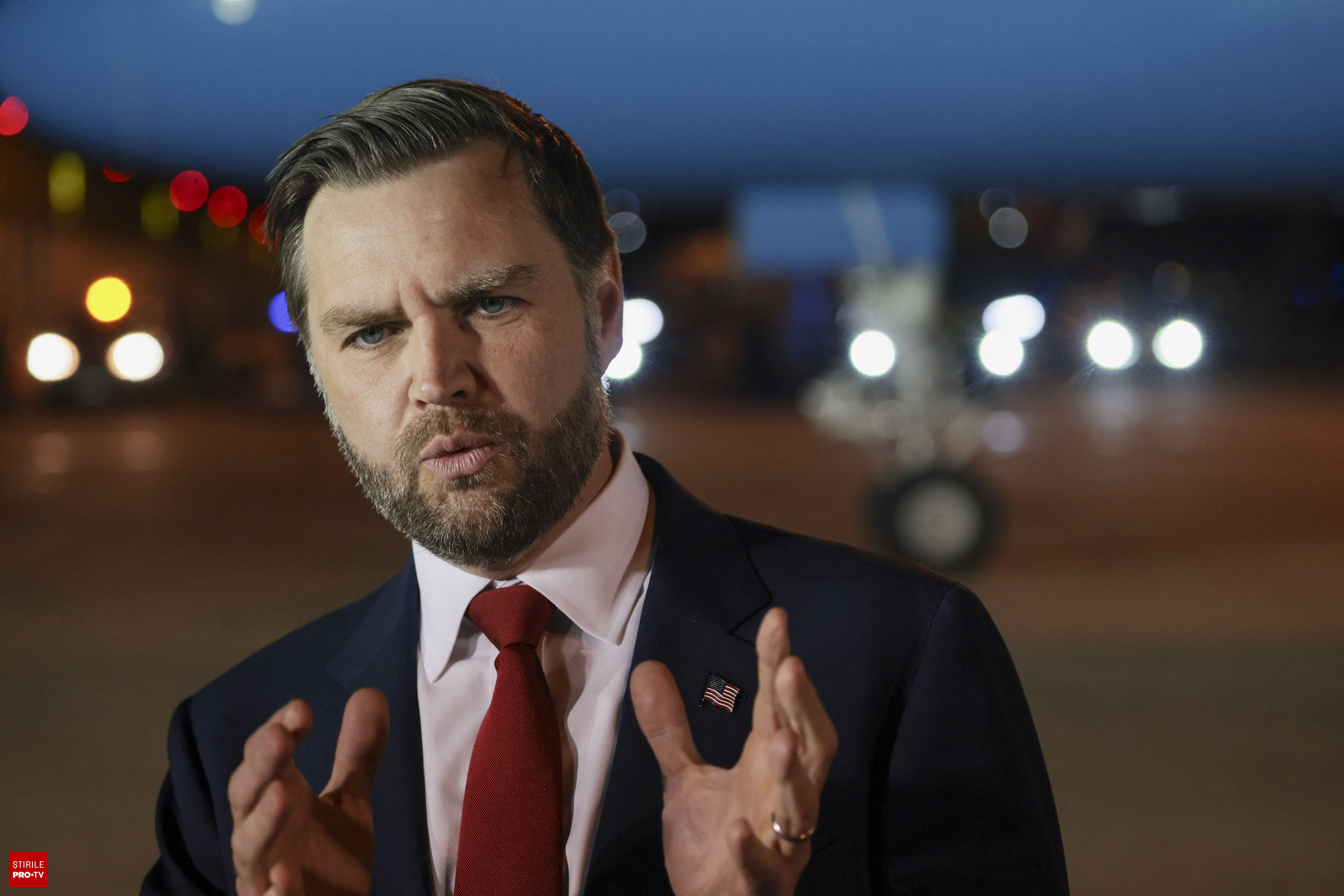 JD Vance, vicepreședintele SUA, la o conferință de presă