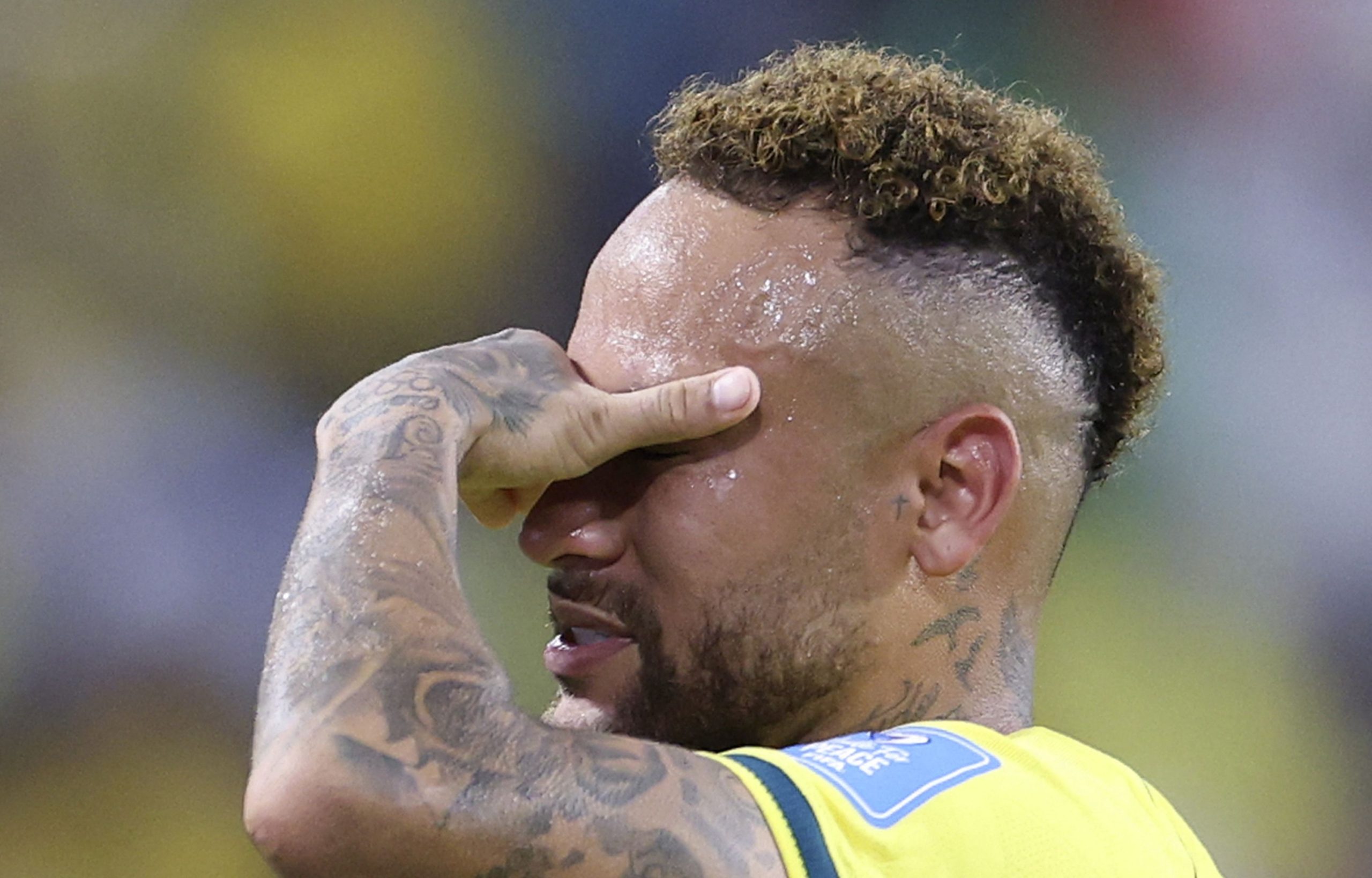 Neymar plângând pe gazon după meciul Brazilia - Scoția de la Campionatul Mondial 2026
