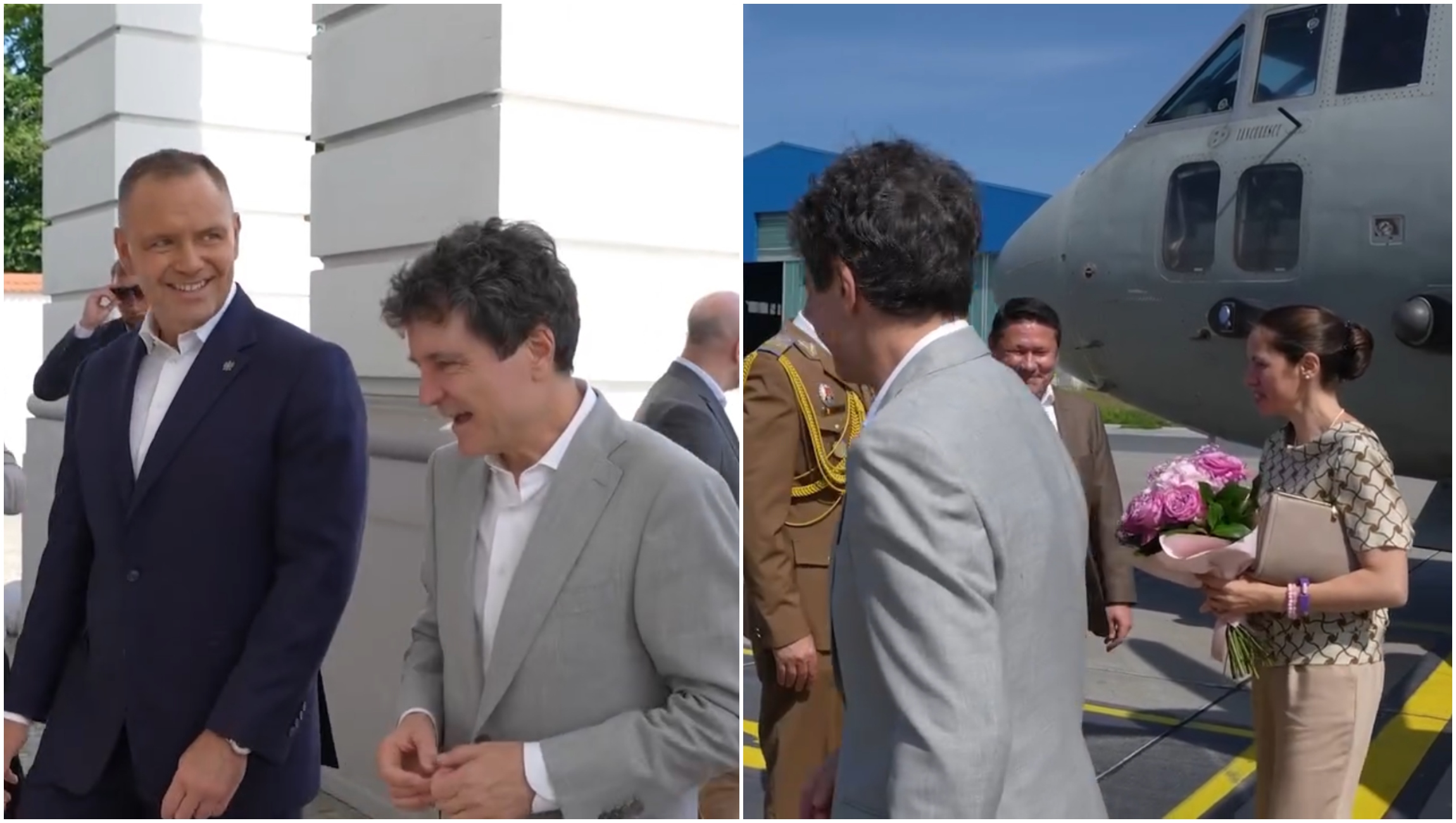 Nicușor Dan și Mirabela Grădinaru la reuniunea cu președintele Poloniei