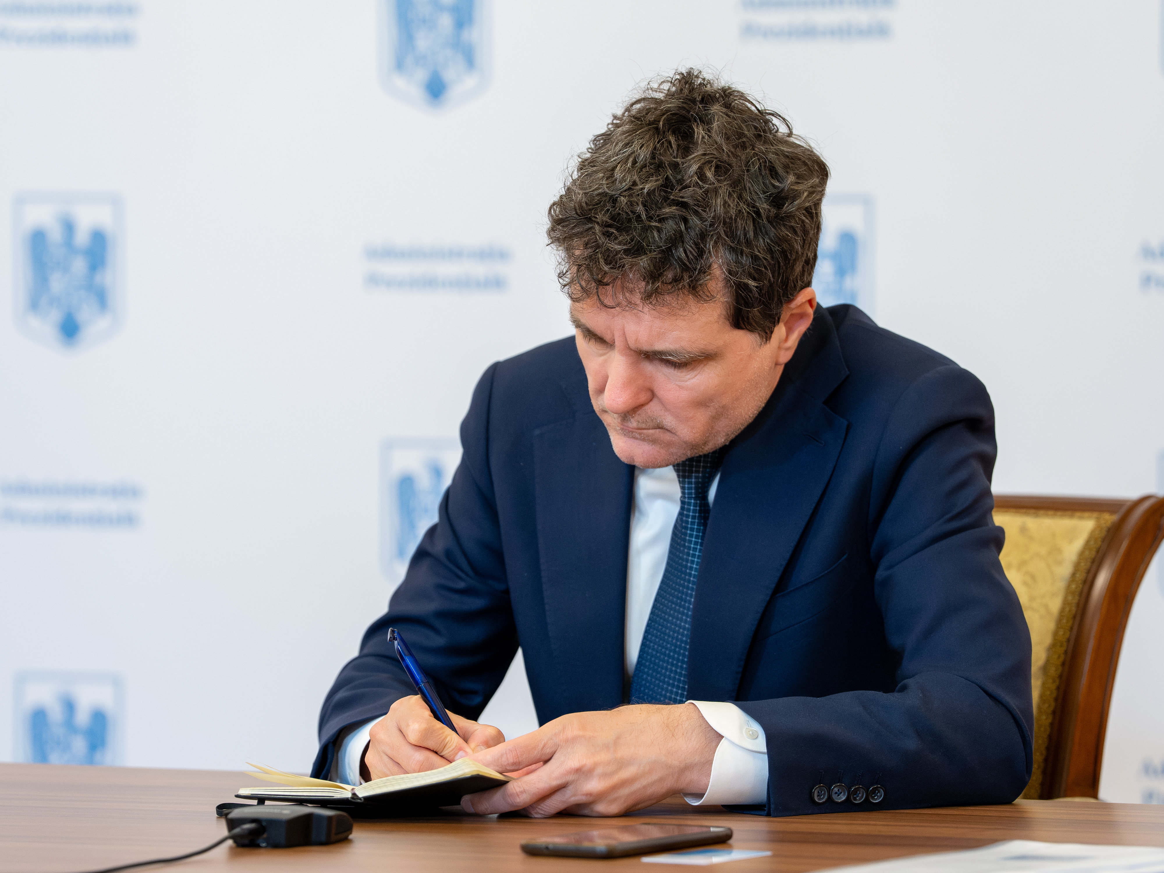 Nicușor Dan și Adrian Veștea la Palatul Cotroceni