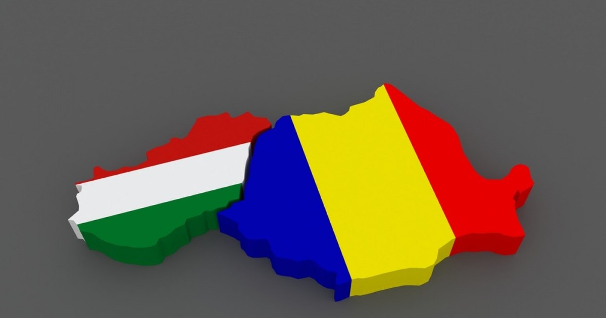 Harta Ungariei și României cu simboluri financiare
