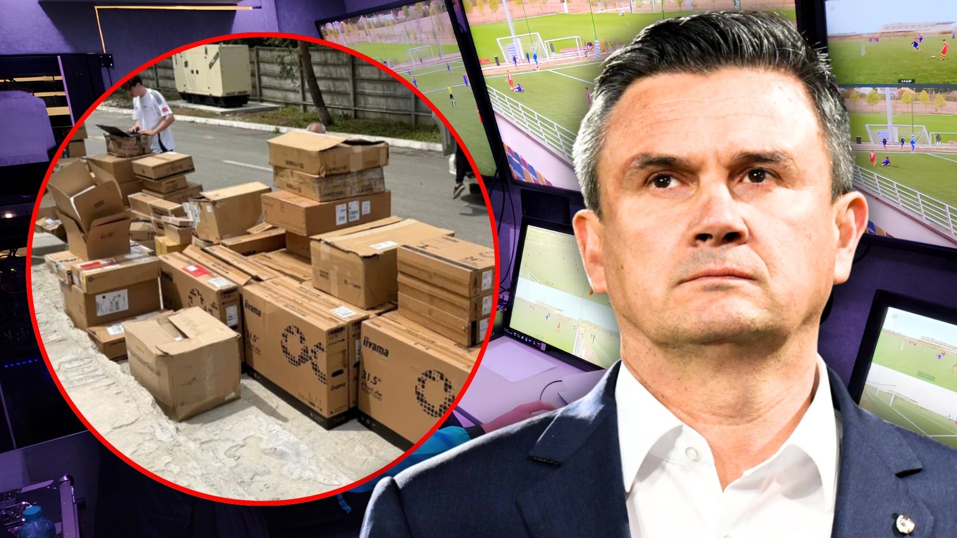 Sistem VAR cu camere 4K pe un stadion de fotbal