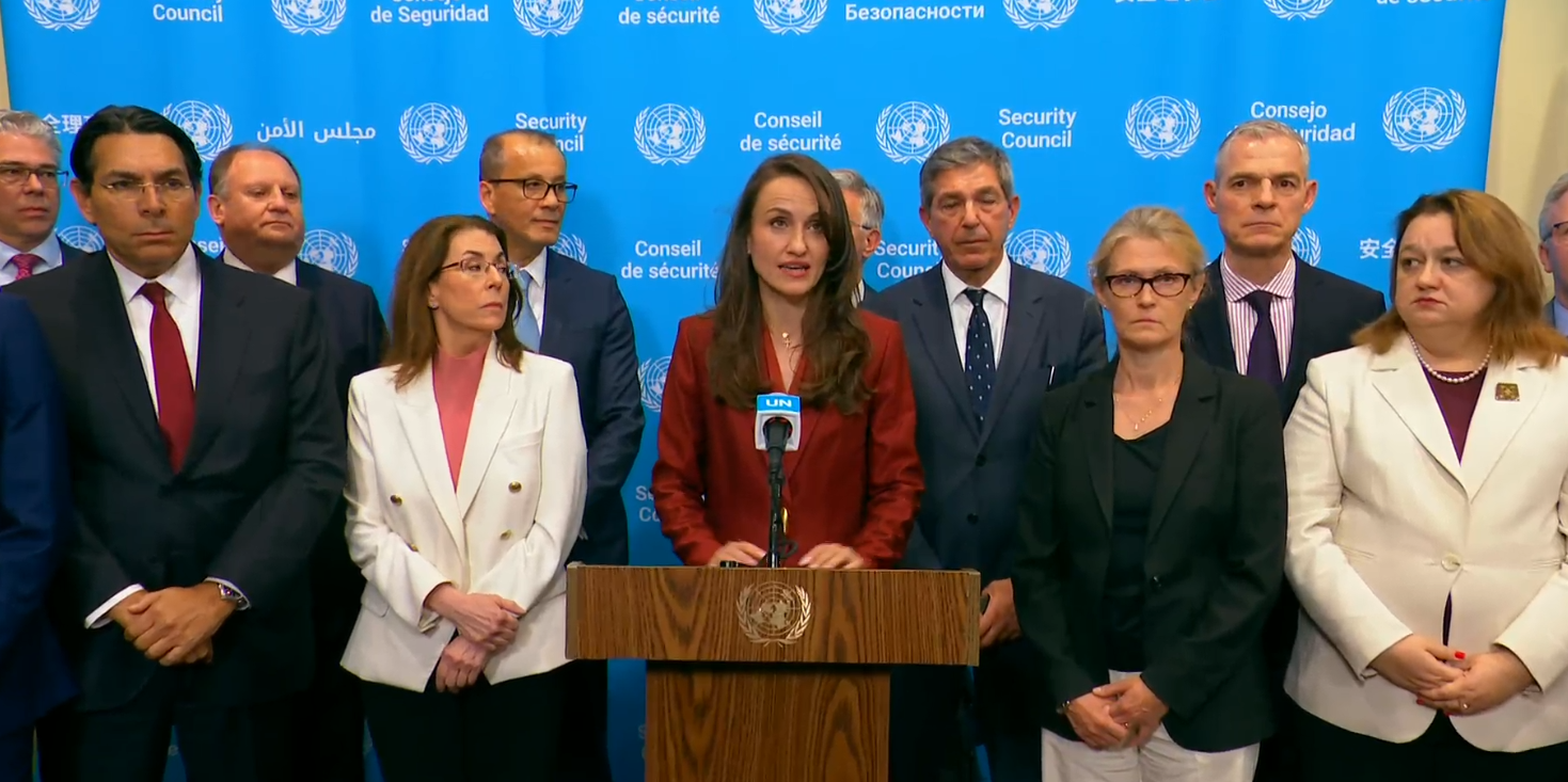 Oana Țoiu vorbind la Consiliul de Securitate al ONU