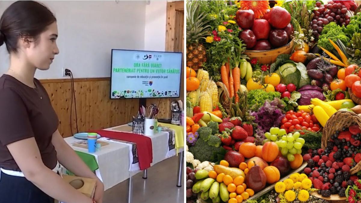 Elevi participând la activități interactive în cadrul proiectului „Ora fără diabet” în Dolj