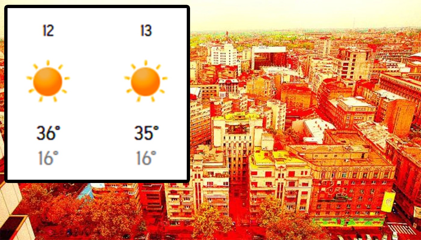 Prima zi de caniculă în București, pe 12 august, potrivit Accuweather
