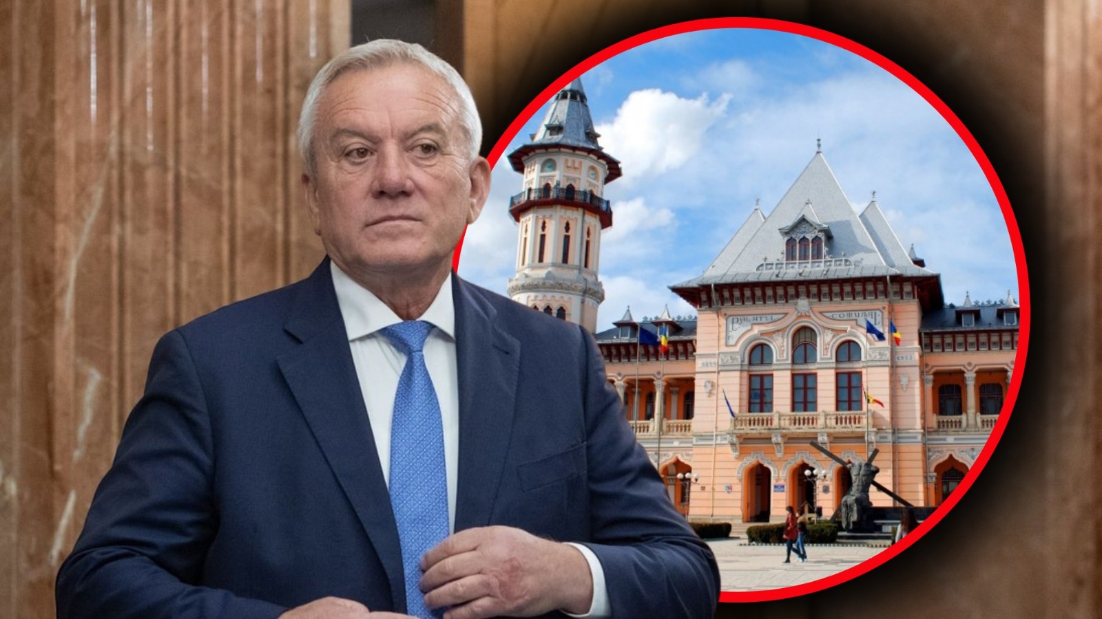 Constantin Toma, primarul Buzăului, la o conferință de presă