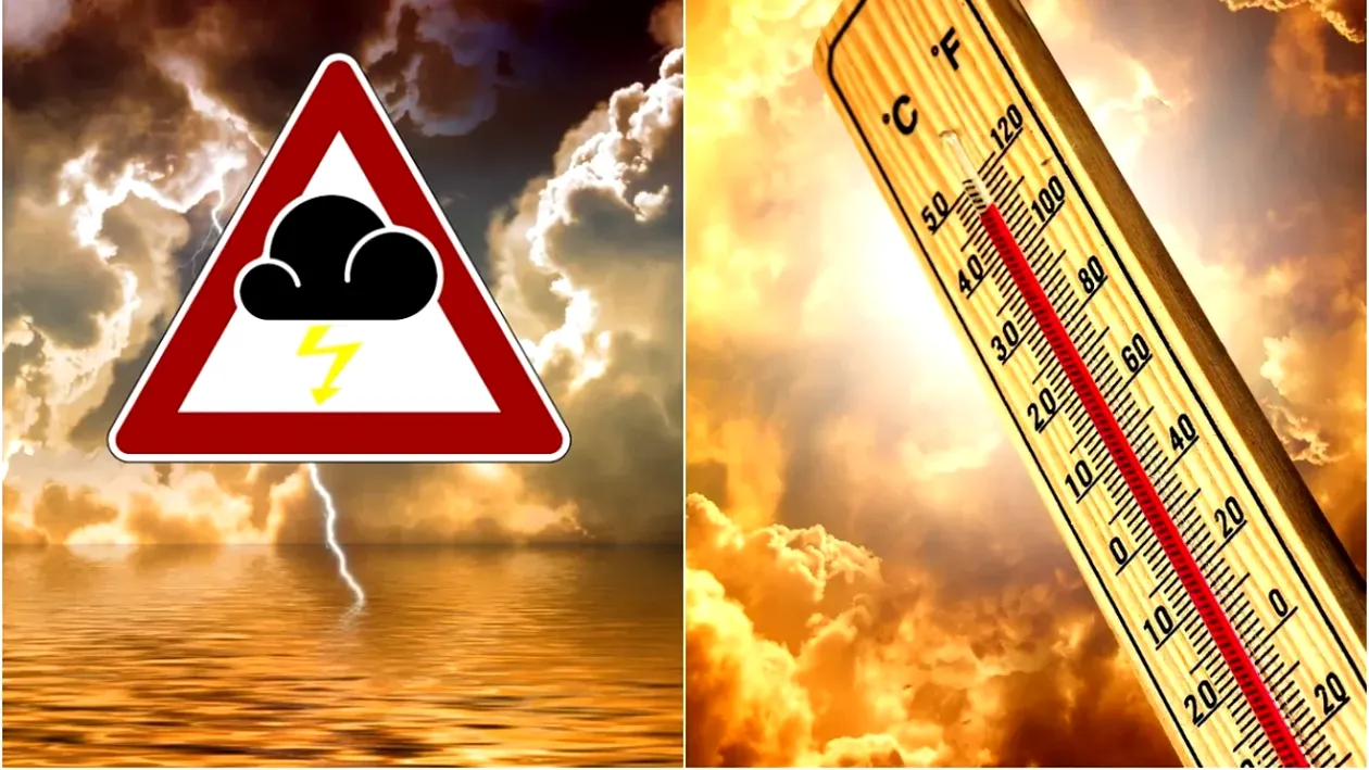Hartă meteo cu temperaturi și fenomene pentru 21 iunie 2026