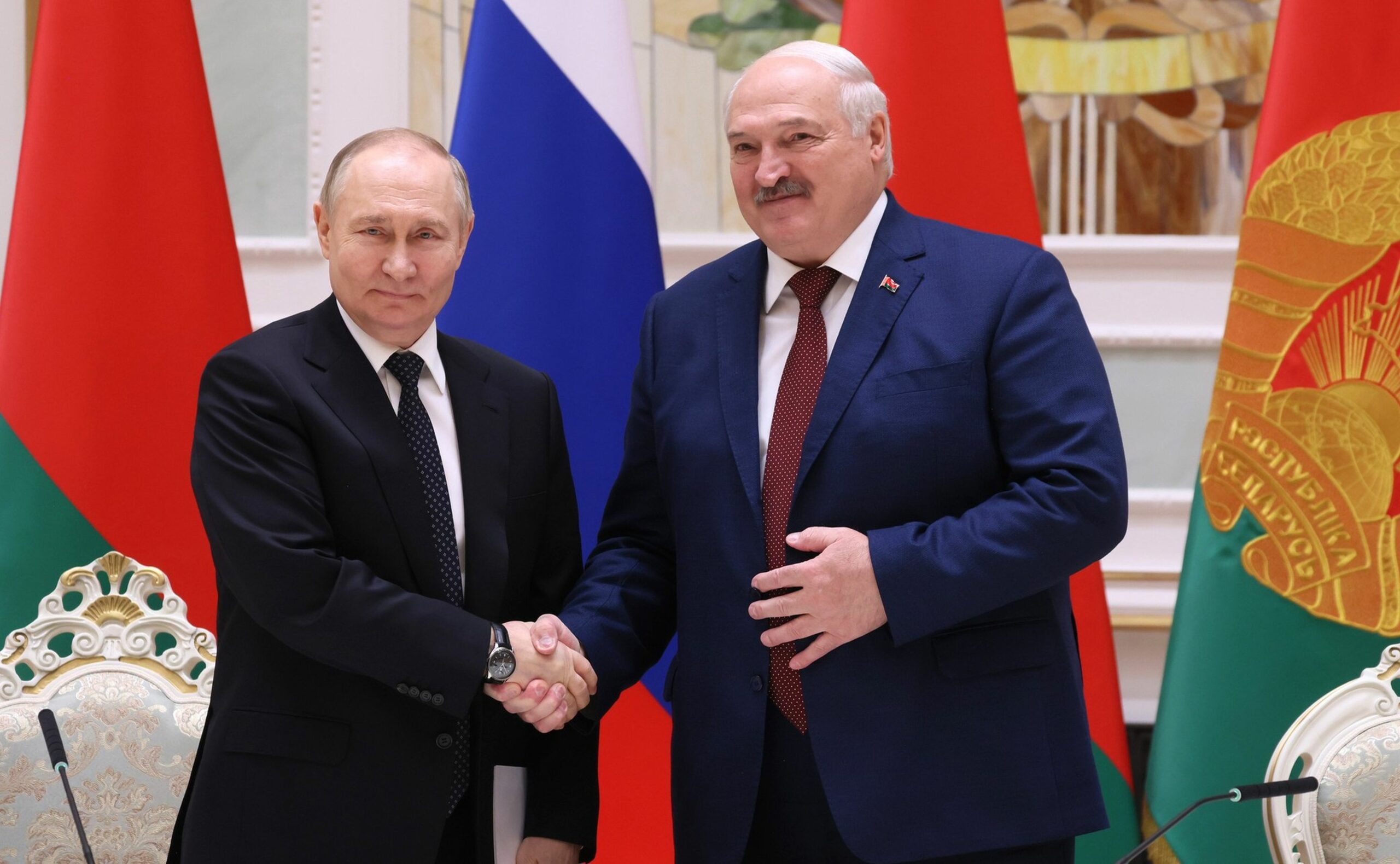 Președintele rus Vladimir Putin și liderul belarus Aleksandr Lukașenko