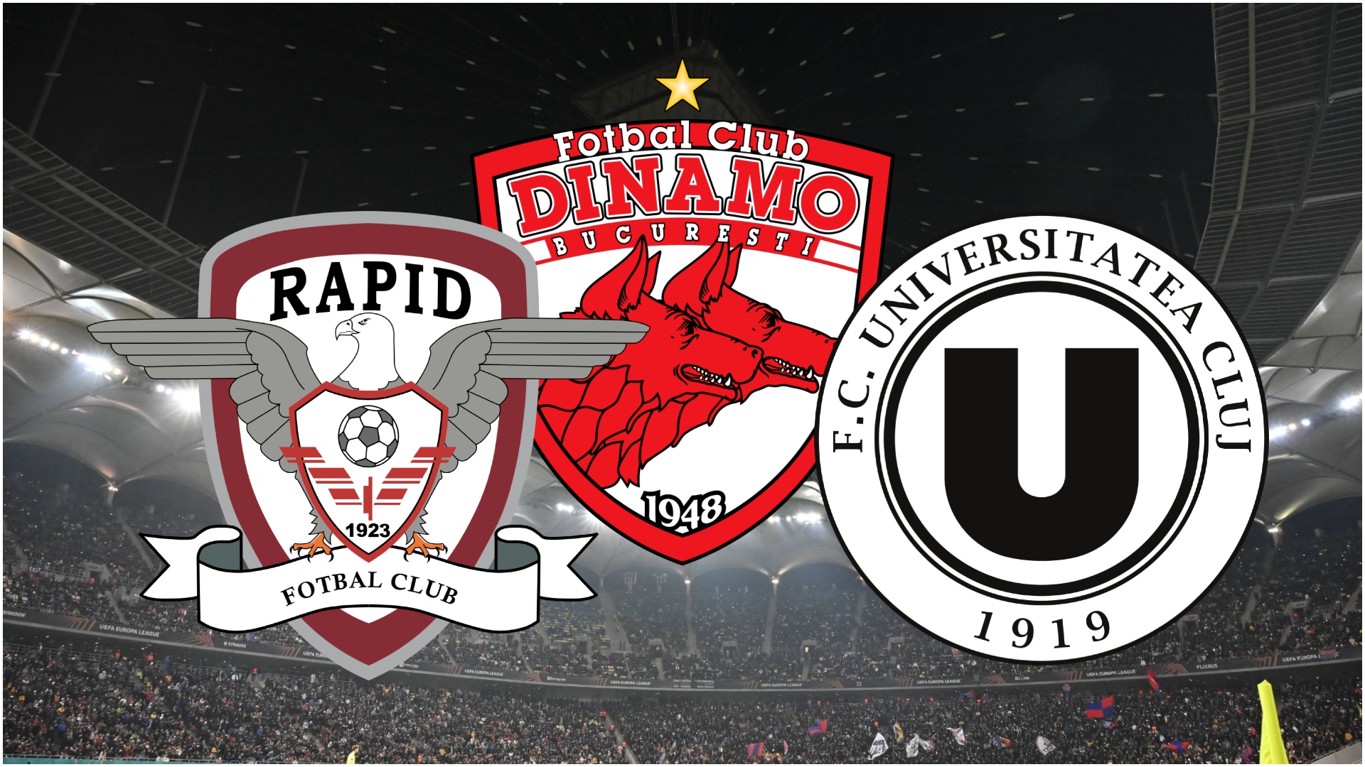 Comparație între Rapid, Dinamo și U Cluj în SuperLiga