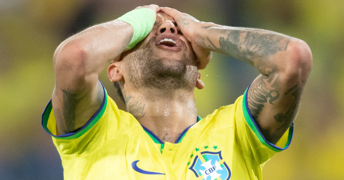 Neymar în timpul unui antrenament cu echipa națională a Braziliei