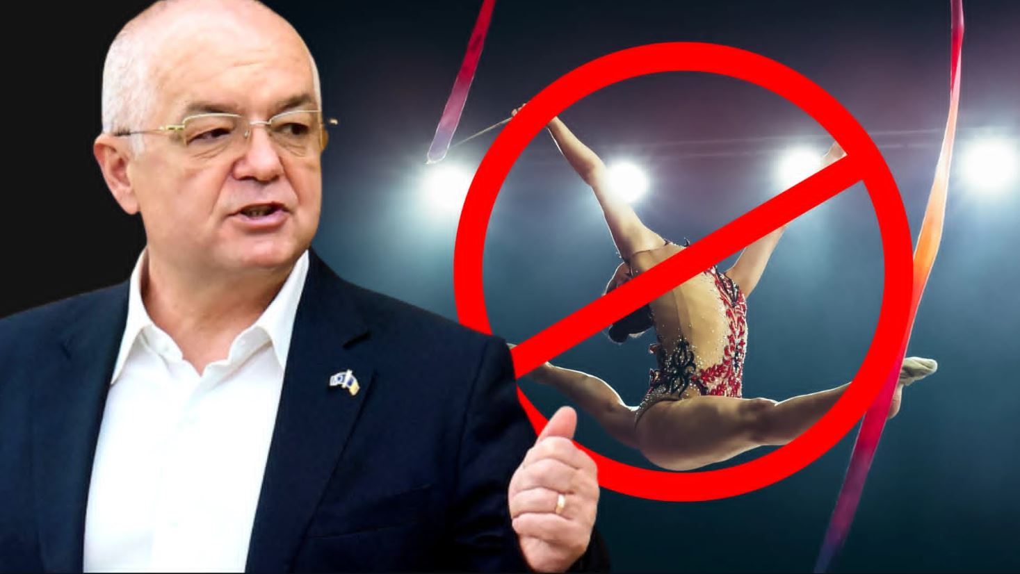 Emil Boc, primarul Clujului, și gimnaste ruse la Cupa Mondială