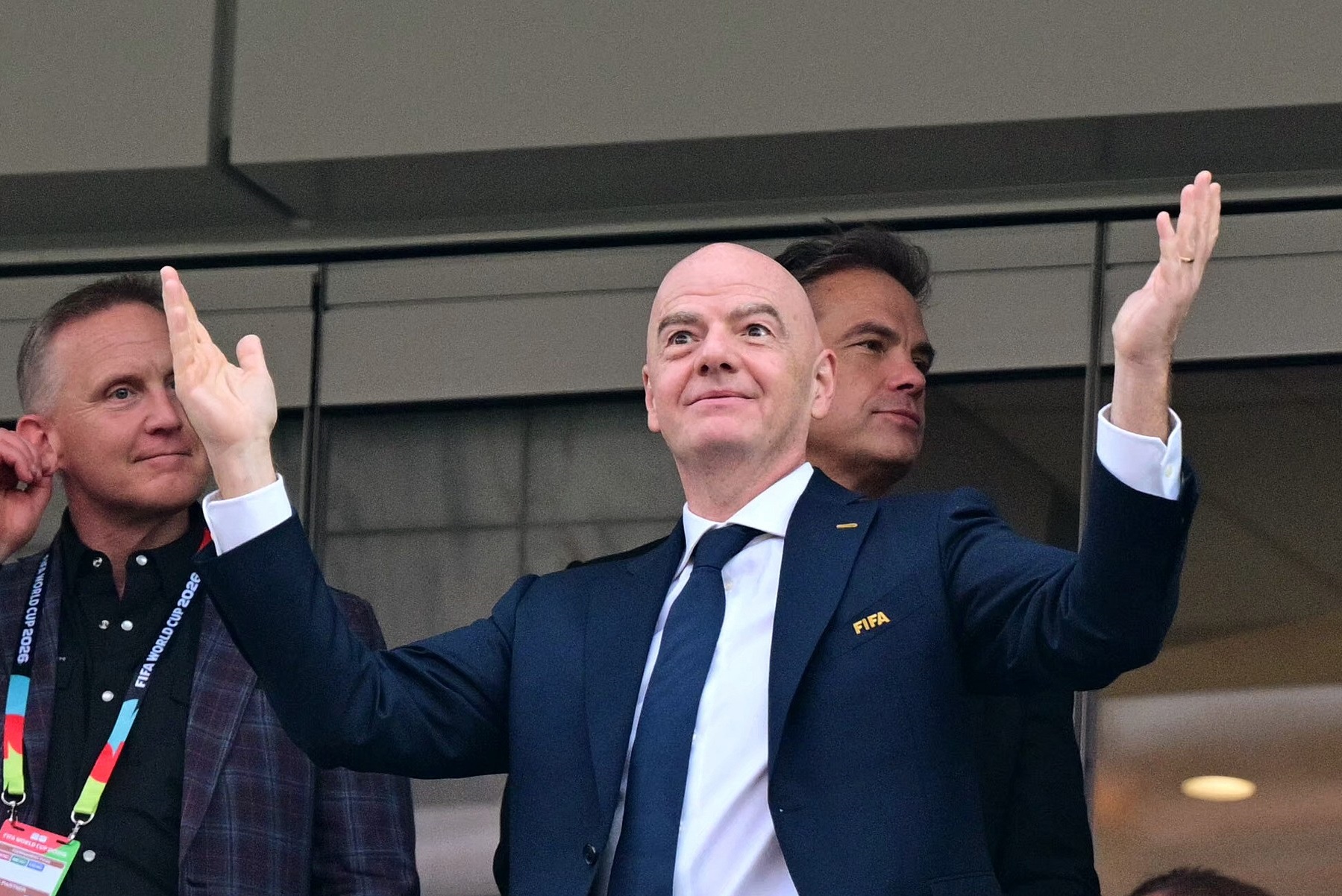 Gianni Infantino, președintele FIFA, în tribune la un meci al Cupei Mondiale 2026