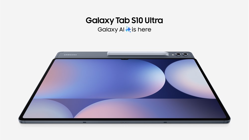 Animație One UI 9.0 care arată o tabletă cu cameră frontală în ecran
