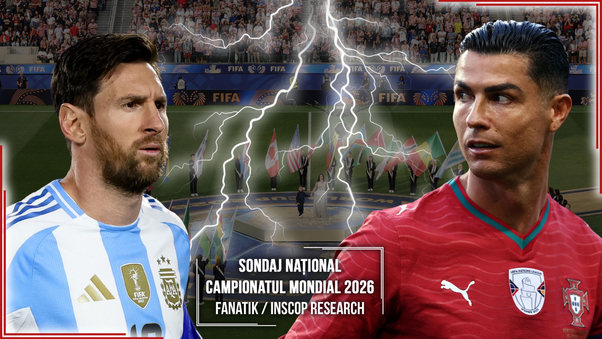 Lionel Messi și Cristiano Ronaldo pe terenul de fotbal