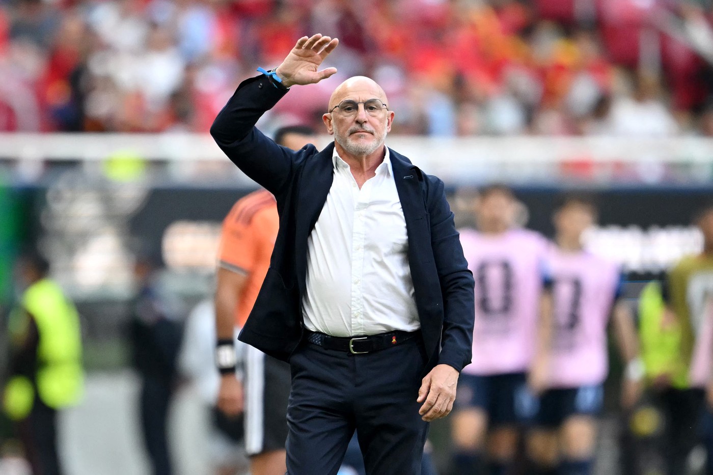 Alex Baena sărbătorind golul marcat în meciul Spania - Uruguay de la CM 2026