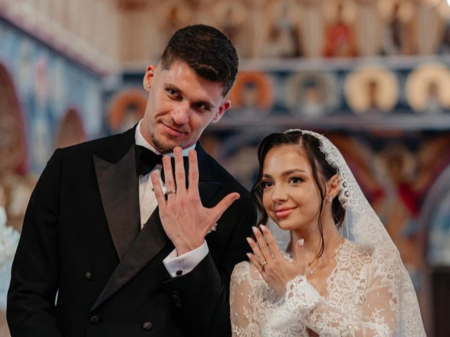 Ștefan Târnovanu și Loredana Țurcanu la nunta lor