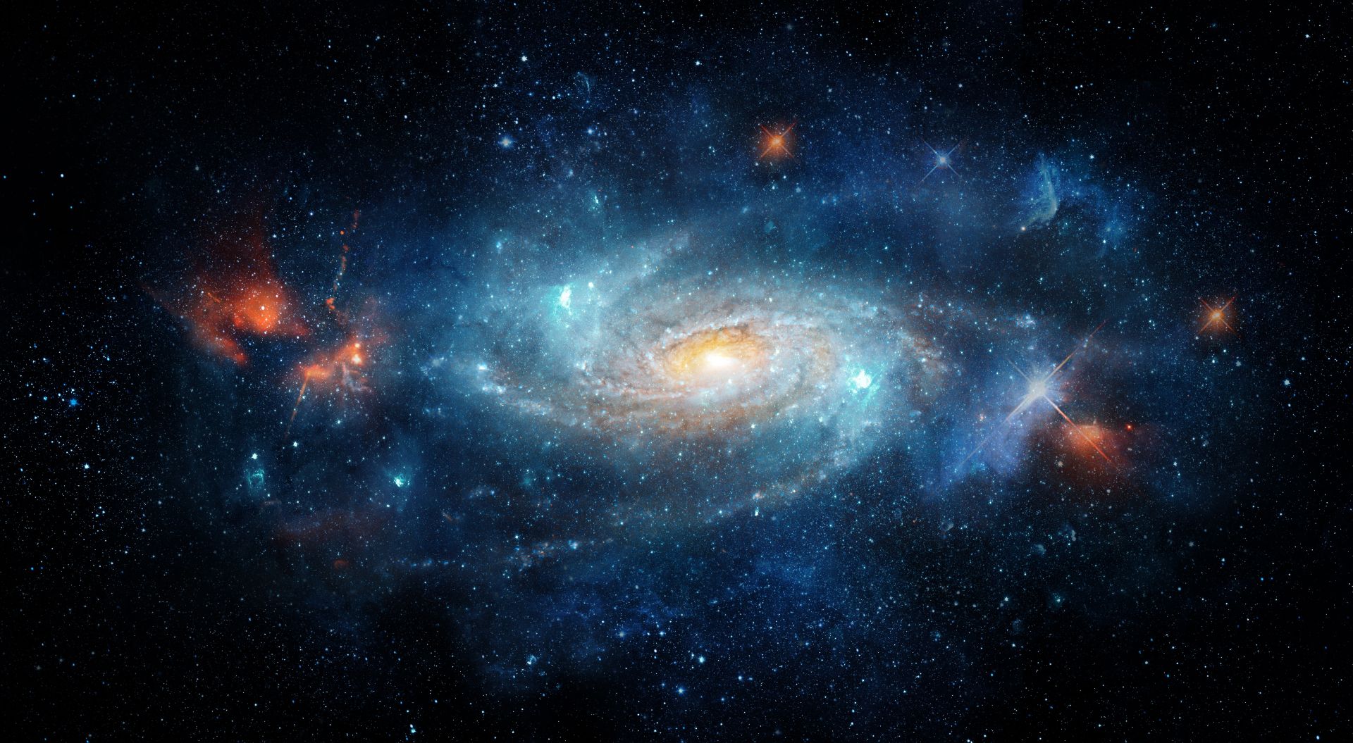 Imagine artistică a unei supernove de tip Ia explodând într-o galaxie îndepărtată
