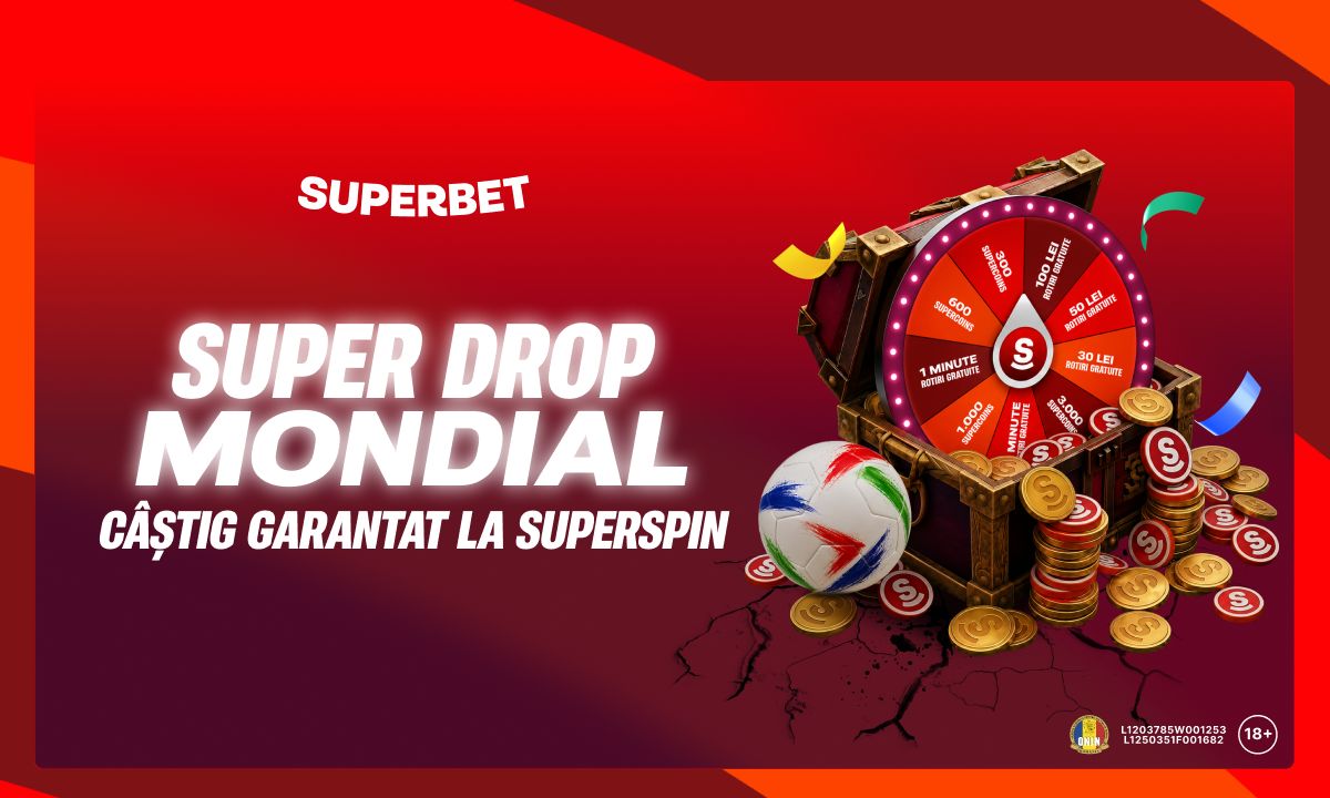 SuperSpin la Superbet: câștig garantat pe 11 iunie cu rotiri gratuite sau Supercoins