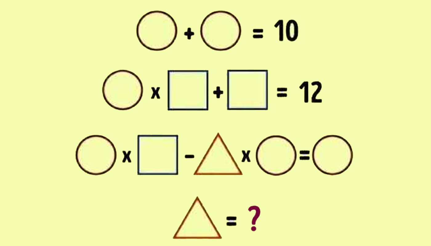 Test de inteligență: Rezolvați ecuația cu forme geometrice și aflați valoarea triunghiului