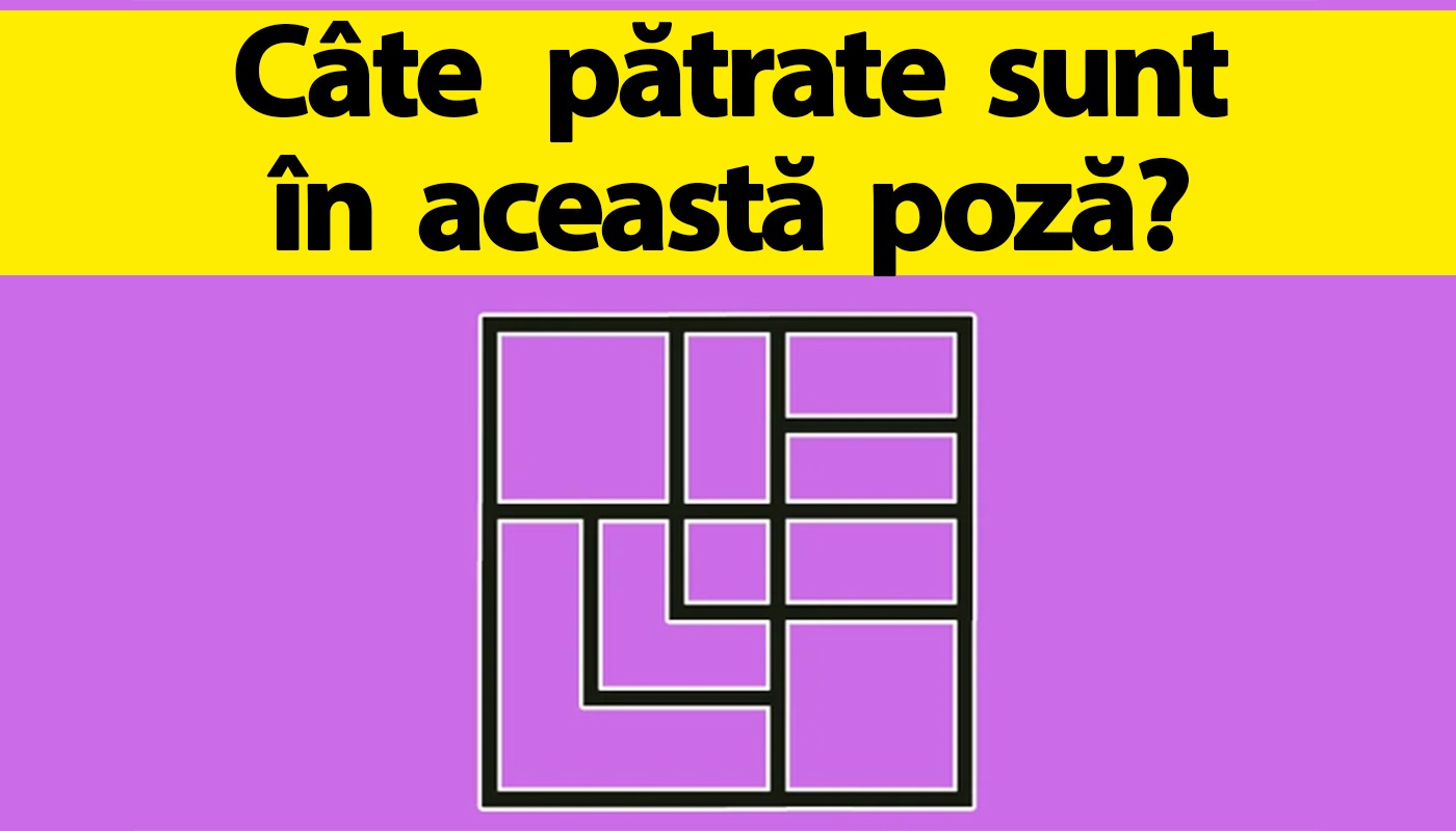 Test IQ: Câte pătrate sunt în imagine? Peste 90% dintre oameni greșesc la prima încercare