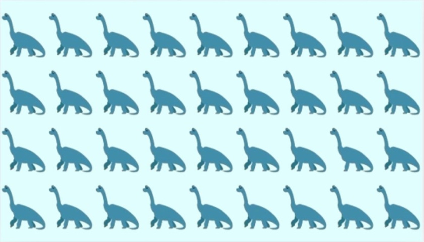 36 de dinozauri albaștri identici, unul diferit
