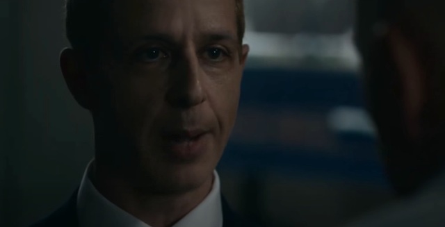 Jeremy Strong în rolul lui Mark Zuckerberg în filmul The Social Reckoning