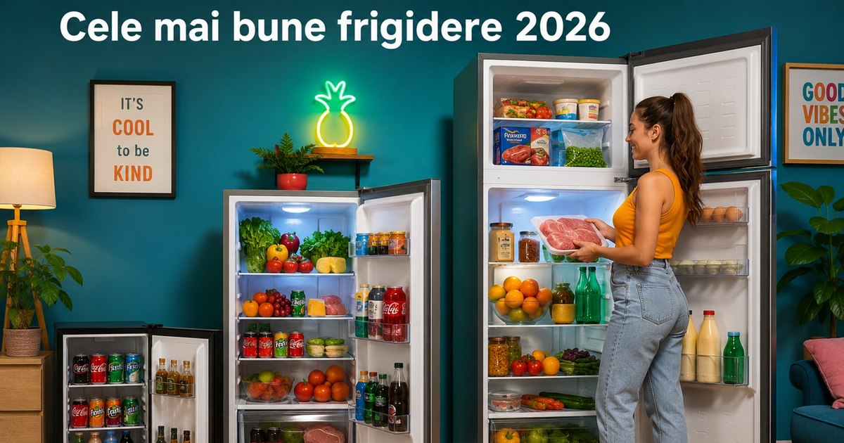Frigider Arctic AD54240M40W în bucătărie, model alb, cu uși deschise