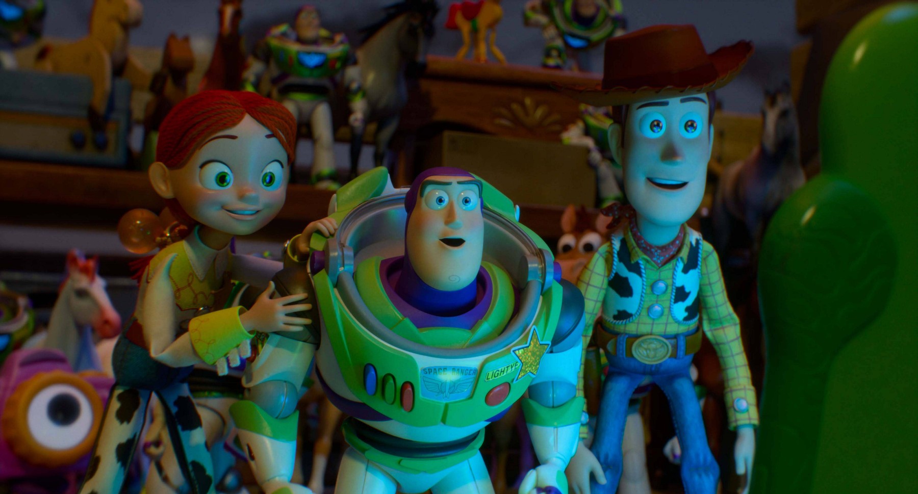 Posterul filmului Toy Story 5 cu personajele principale Woody, Buzz Lightyear și Jessie