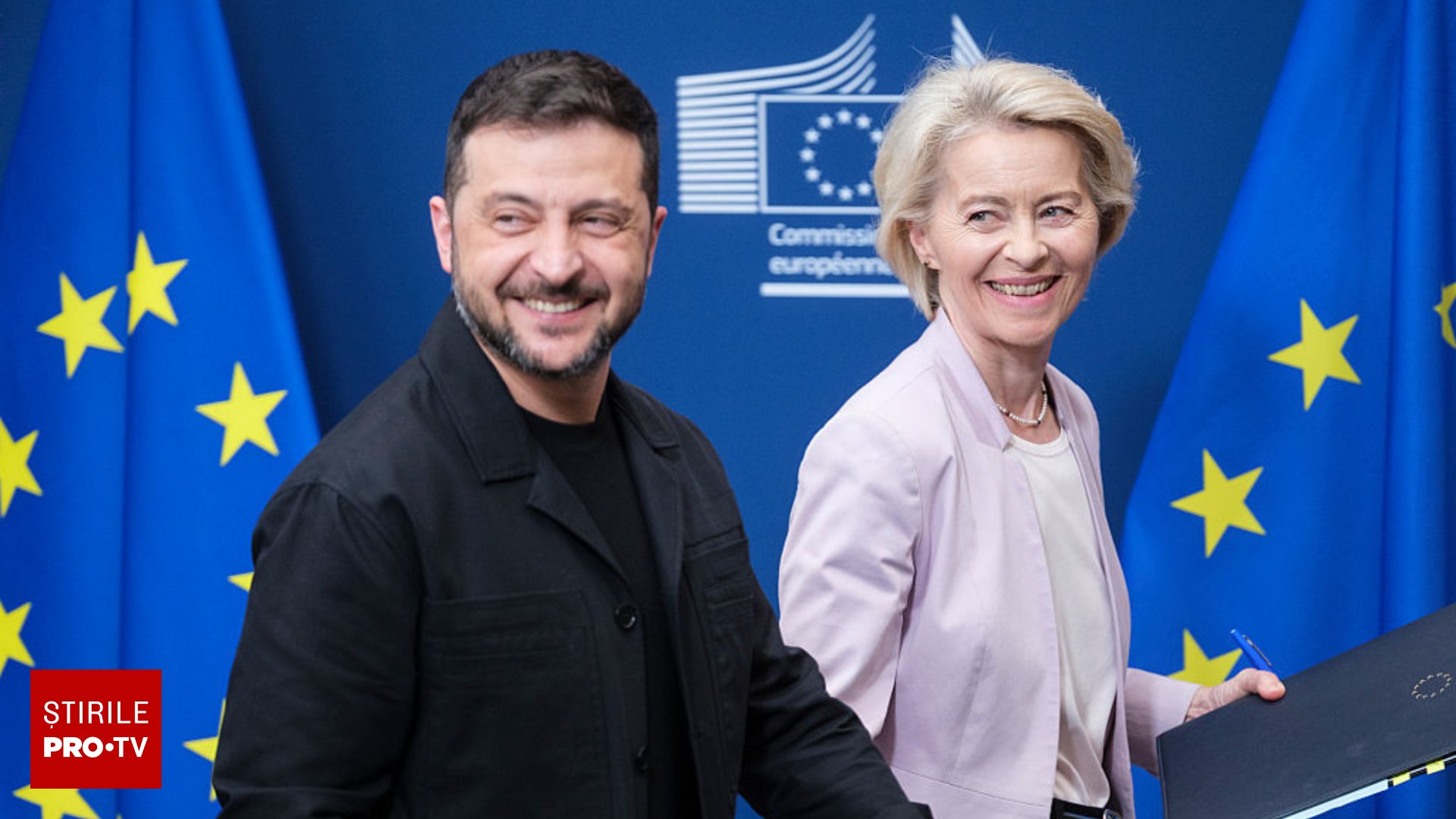 Steagurile UE, Ucrainei și Republicii Moldova la Bruxelles