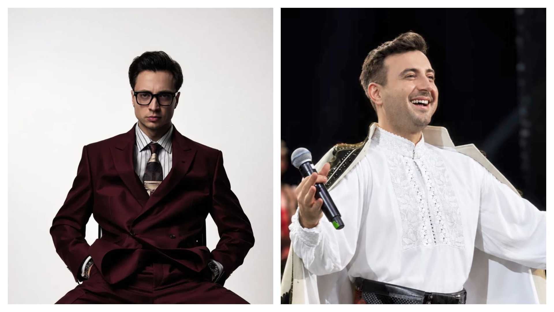 Valentin Sanfira și Roșca Dima la o emisiune televizată