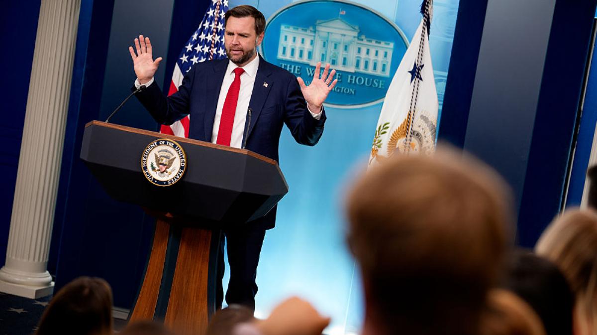 Vicepreședintele american J.D. Vance la o conferință de presă