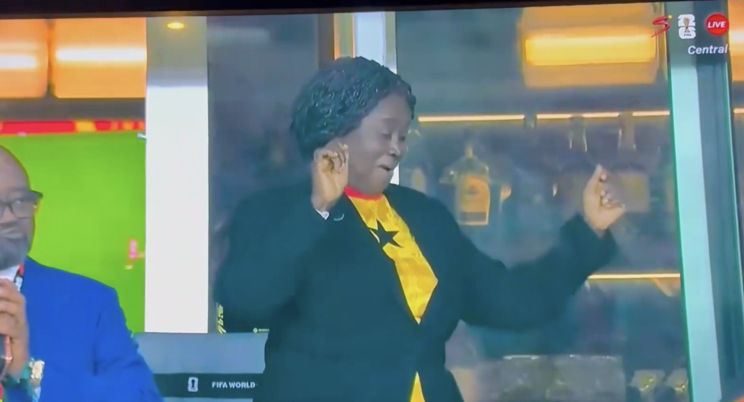 Vicepreședinta Ghanei, Jane Naana Opoku-Agyemang, dansând în tribune la Cupa Mondială 2026