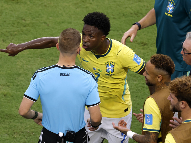 Vinicius Junior în timpul meciului Scoția - Brazilia