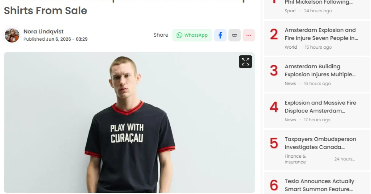 Zara retrage tricourile Curacao de la Cupa Mondială din cauza unei greșeli de ortografie