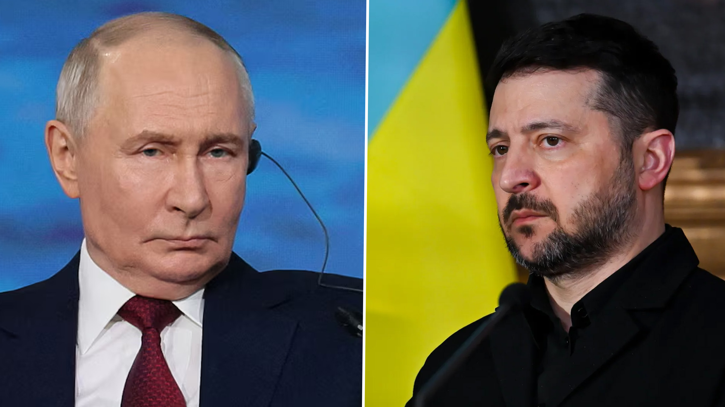Volodimir Zelenski și Vladimir Putin
