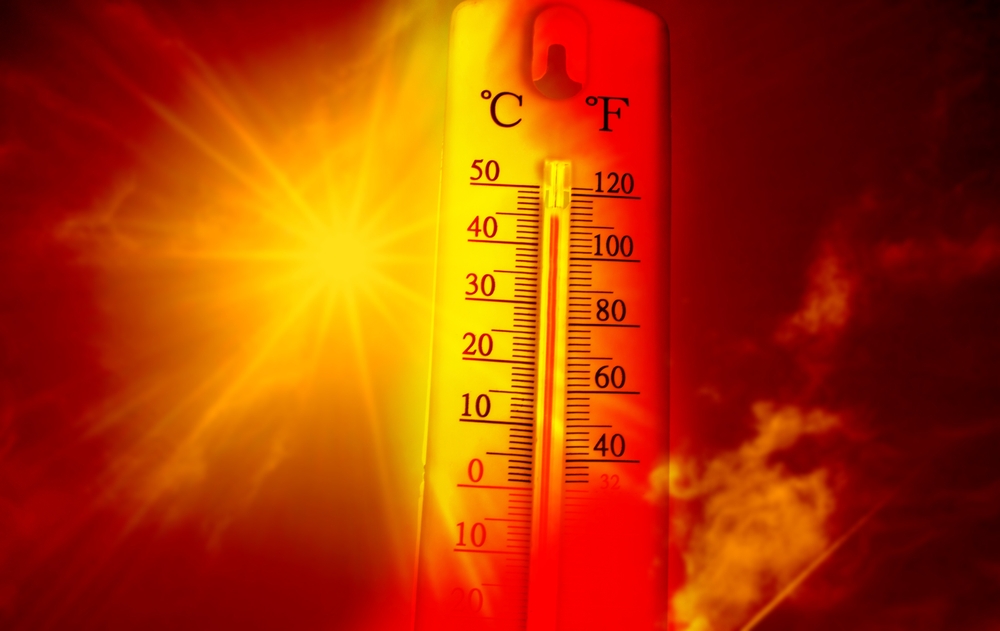 Harta termică a României cu temperaturi ridicate în timpul valului de caniculă