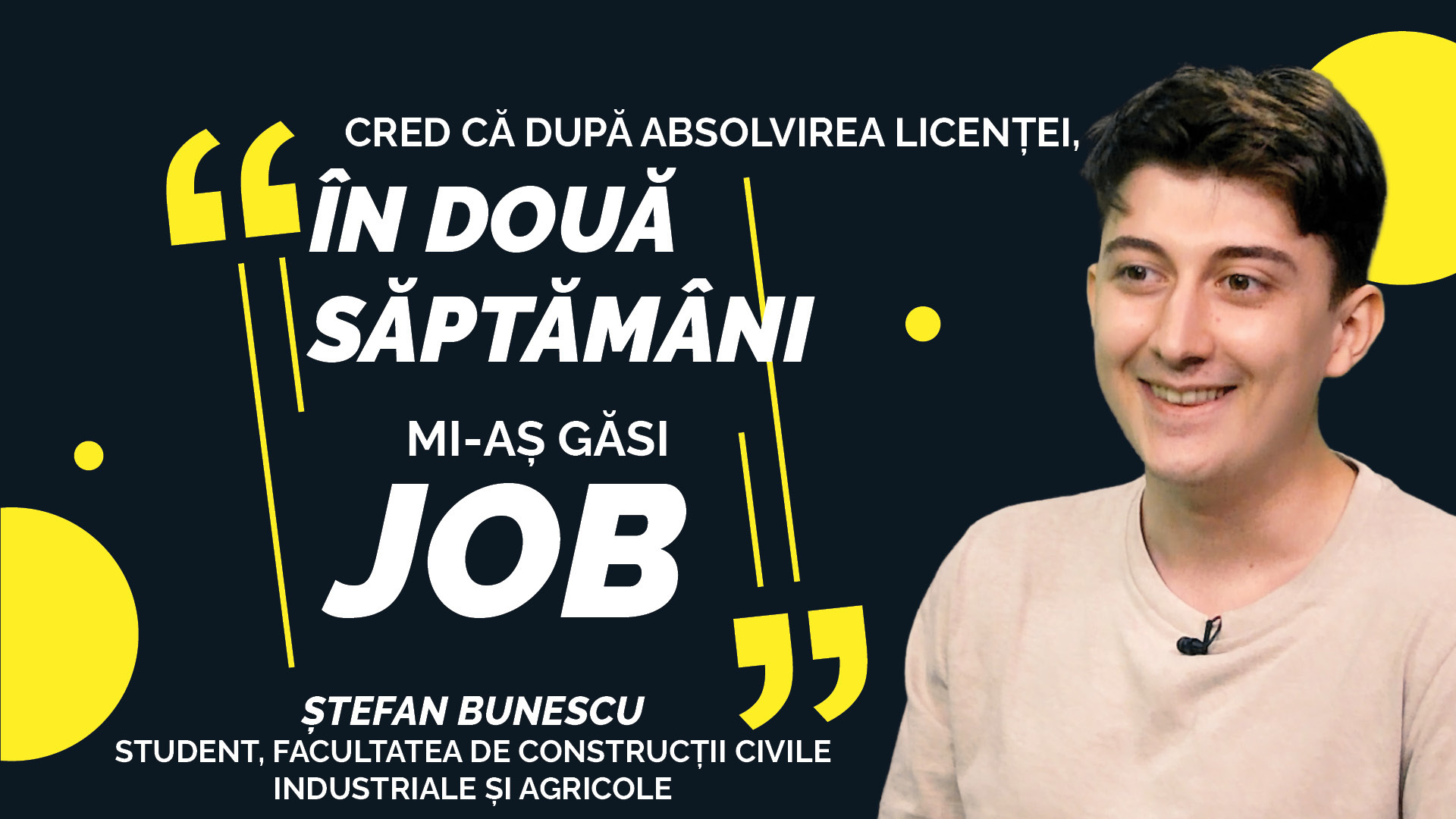 Tânăr student reflectând asupra alegerii între bani și experiență în carieră